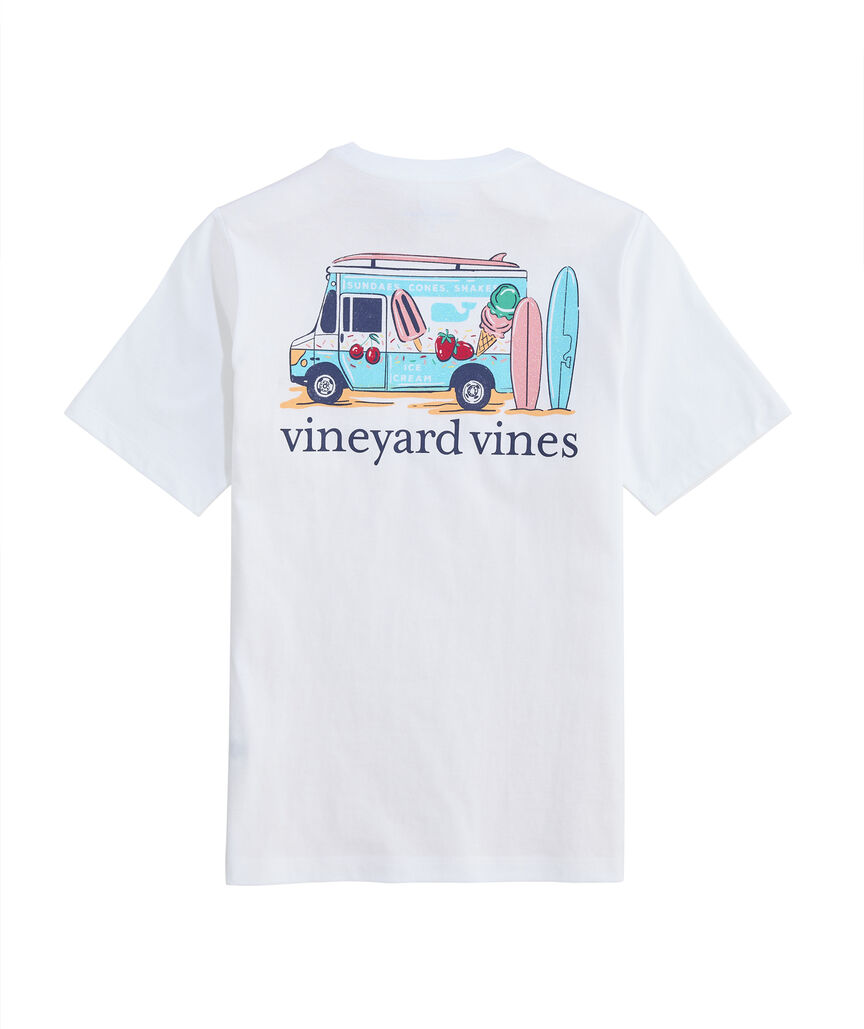 OUTLET Girls' Glitter Ice Cream Truck Short-Sleeve Pocket Tee