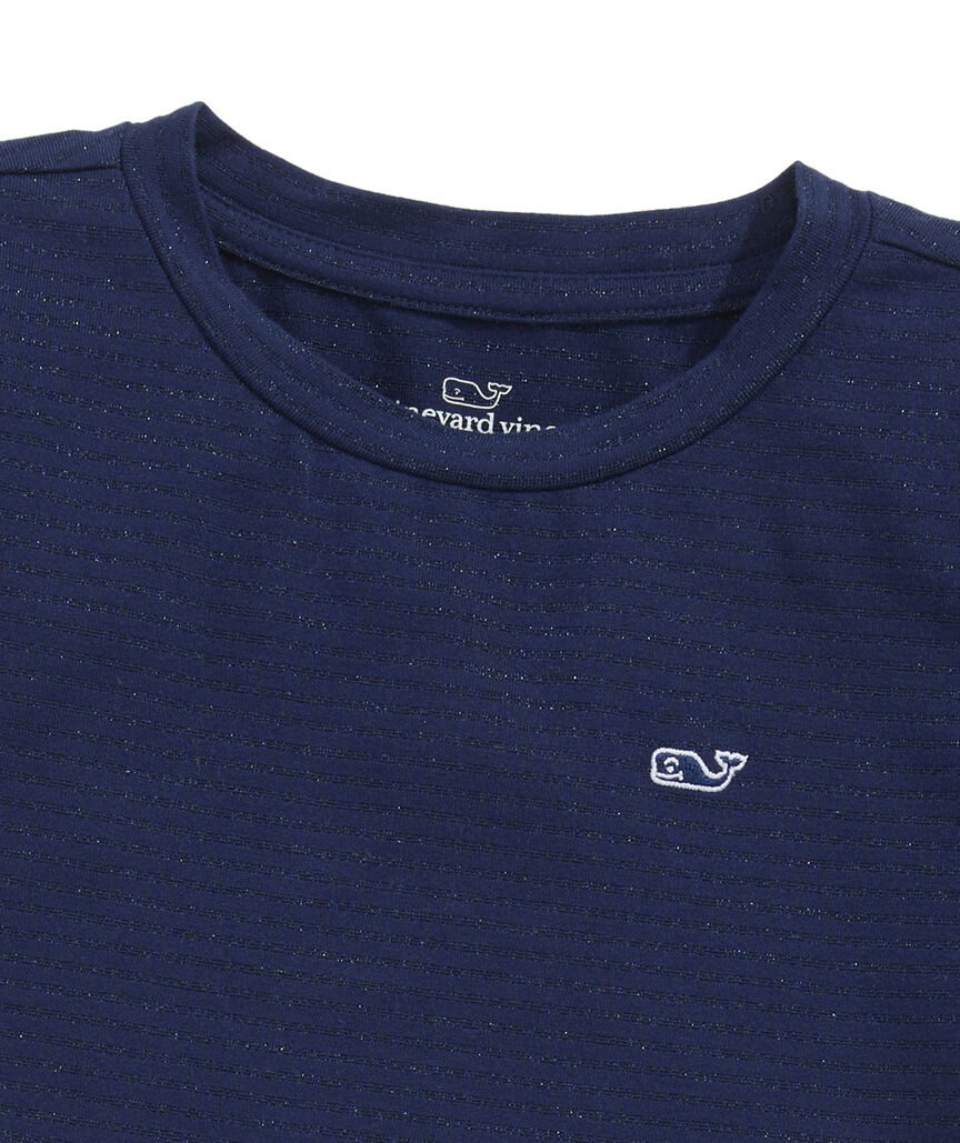 Shine Stripe Puff Sleeve Tee