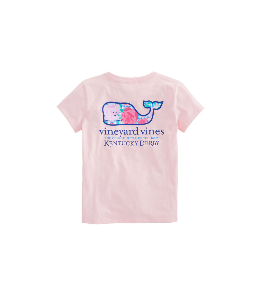 Girls Run For The Roses Whale Fill Pocket Tee