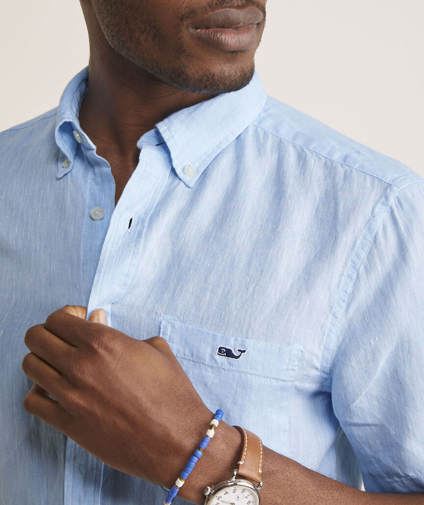 Linen Short-Sleeve Solid Shirt