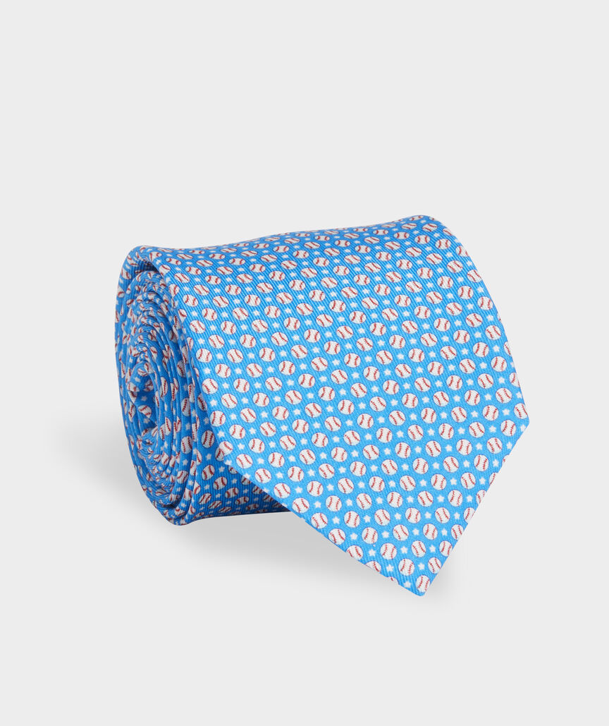 Baseballs & Stars Silk Tie