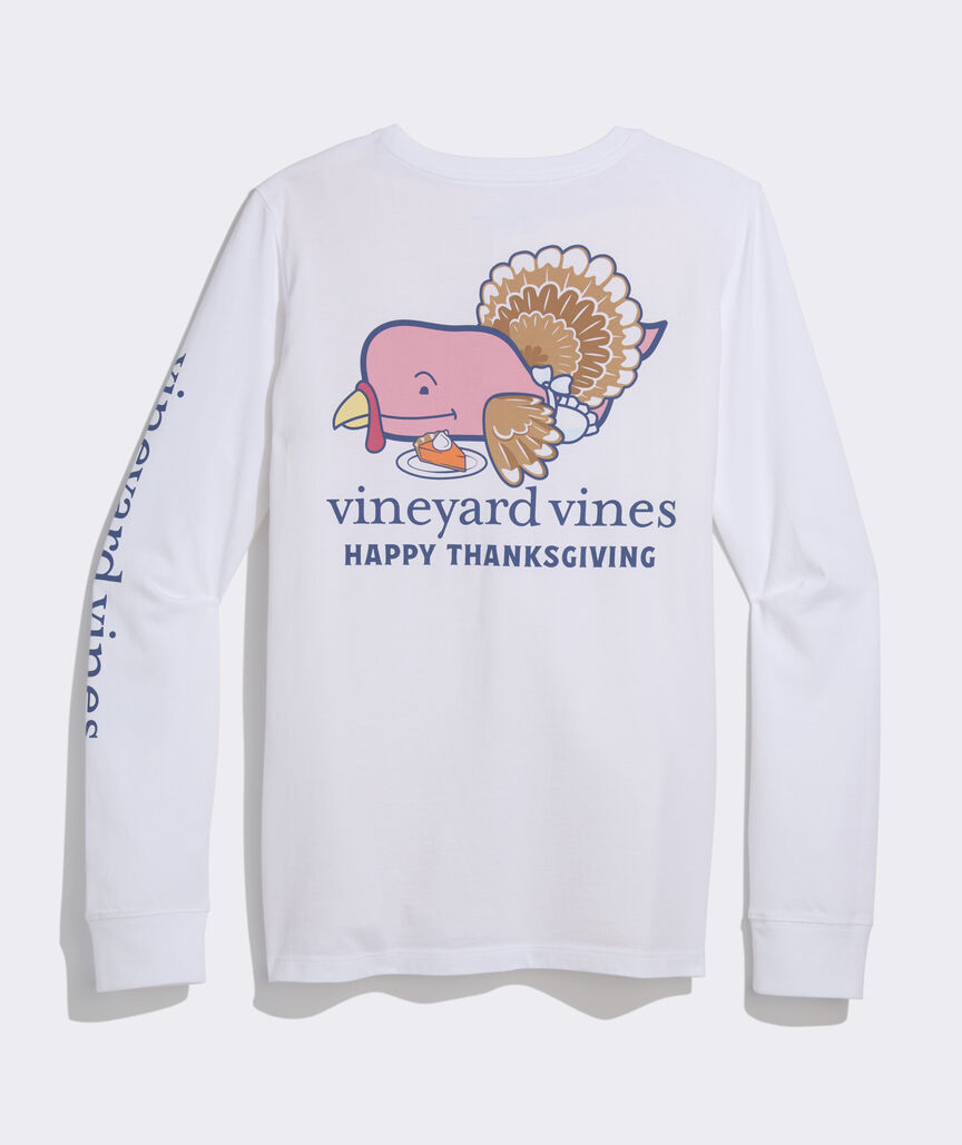 Women's Thanksgiving Whale Long-Sleeve Pocket Tee