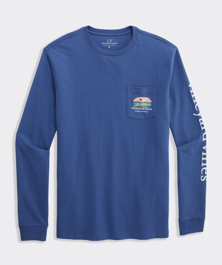 Oceanfront Golf Long-Sleeve Pocket Tee