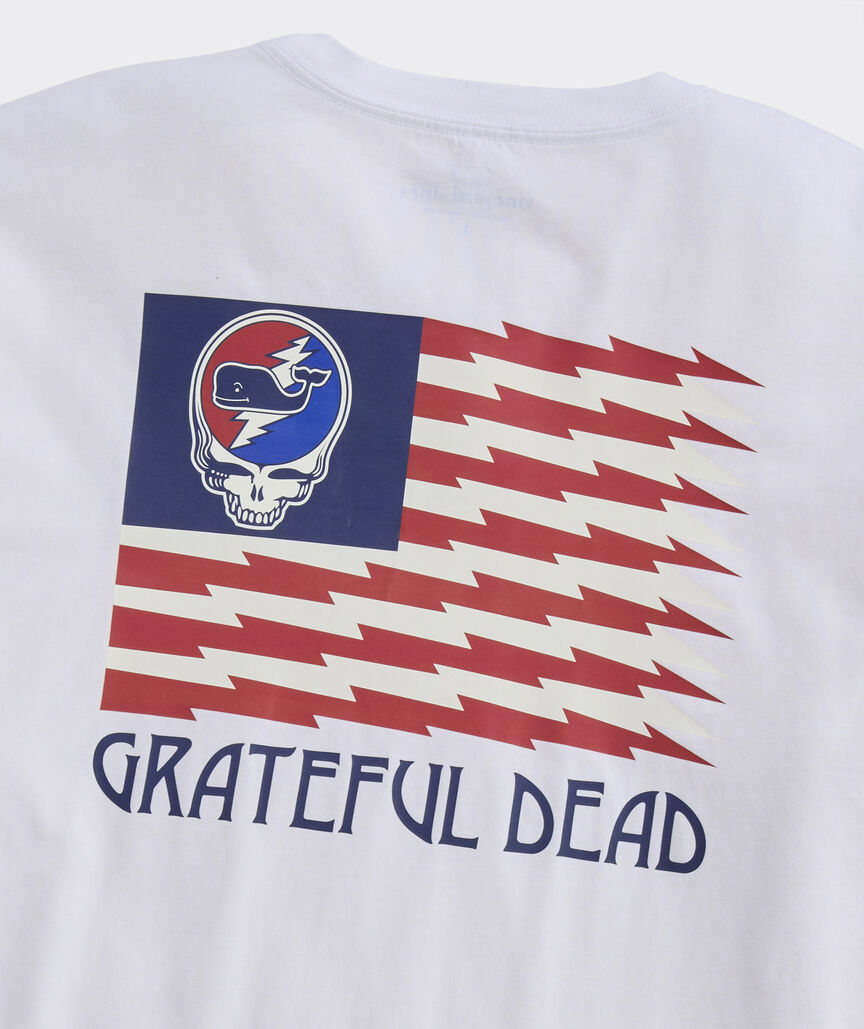 Grateful Dead x vineyard vines USA Flag Long-Sleeve Pocket Tee