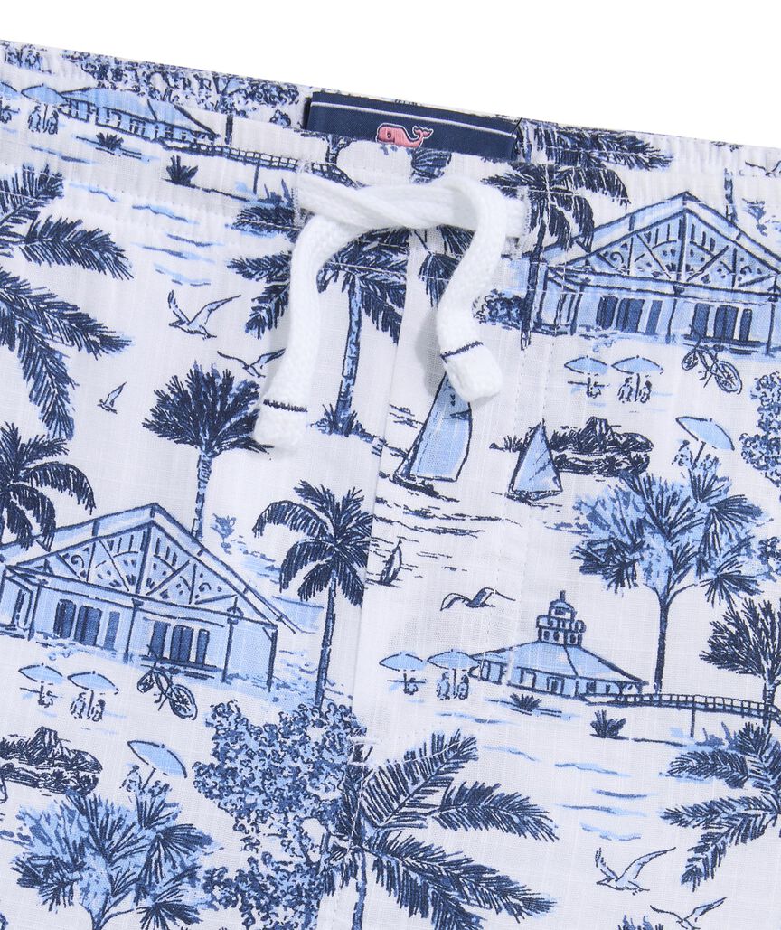 OUTLET Boys' Printed Slub Cotton Shorts