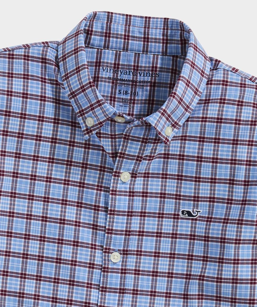 Boys' Performance Cotton Plaid Shirt