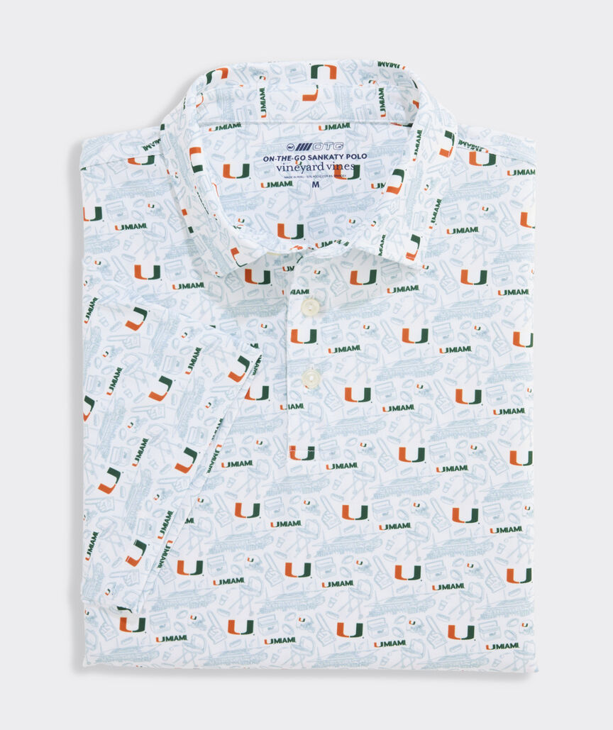 University of Miami Performance Printed Sankaty Polo