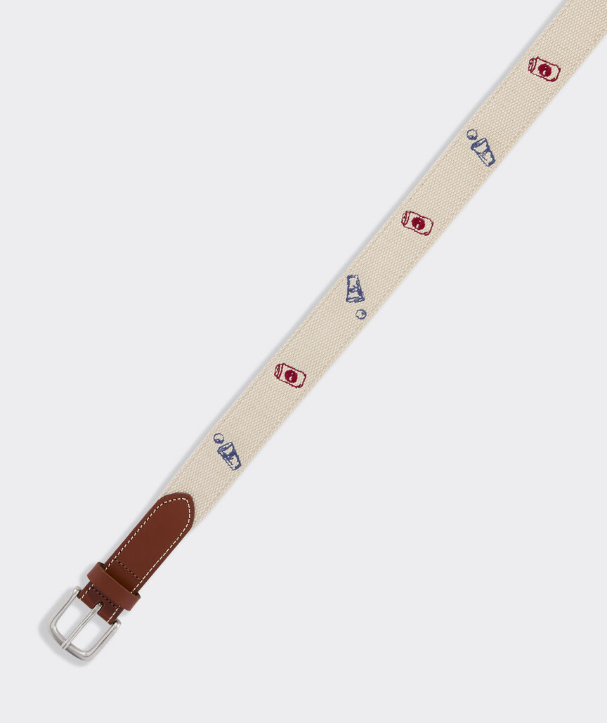 Tailgate Embroidered Canvas Club Belt