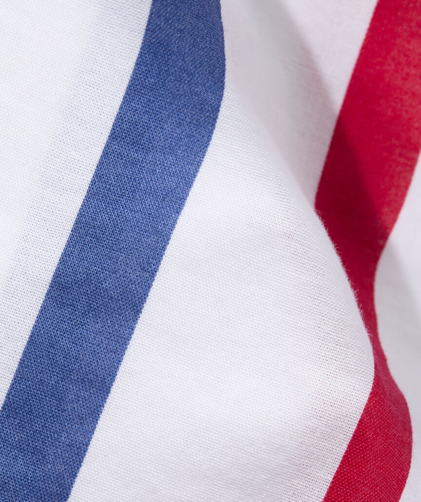 Ash Stripe Cotton Madras Short-Sleeve Shirt