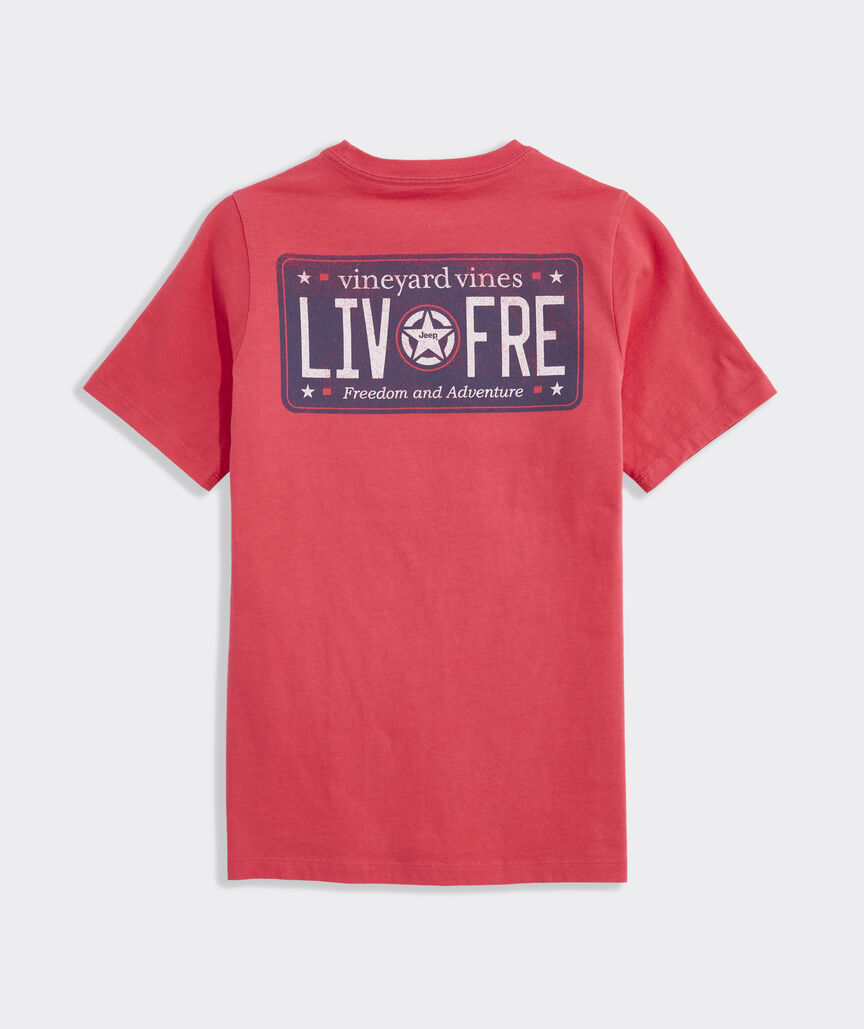 Jeep Collection Boys' License Plate Short-Sleeve Pocket Tee