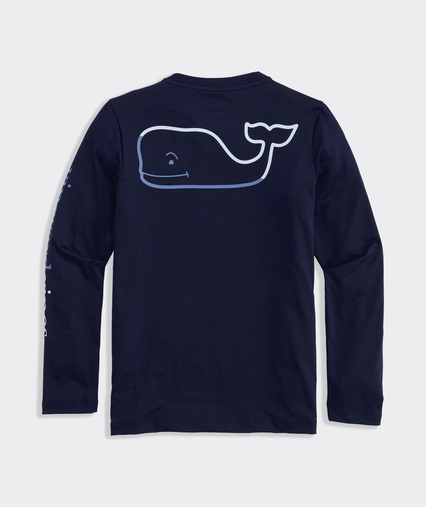 Boys' Performance Burgee Whale Long-Sleeve Harbor Sun Tee