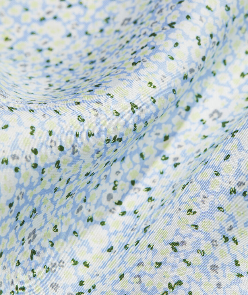 Tiny Floral Print Oversized Silk Scarf