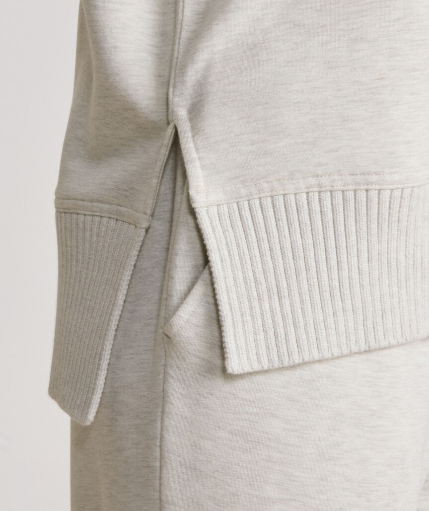 Dreamcloth® Ribbed Trim Funnel-Neck Pullover