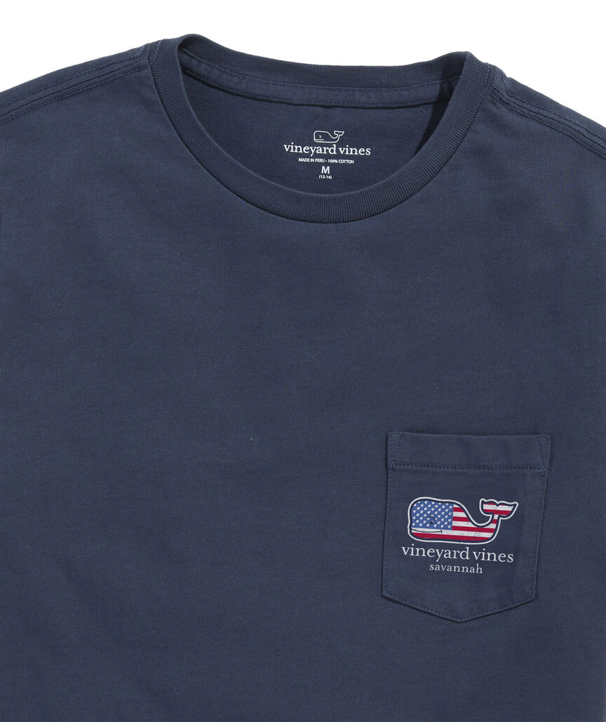 Kids Savannah Icon Flag Whale Short-Sleeve Pocket T-Shirt
