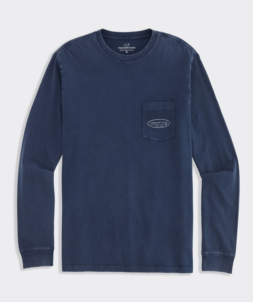 Drift-Dye Surf Logo Long-Sleeve Pocket Tee