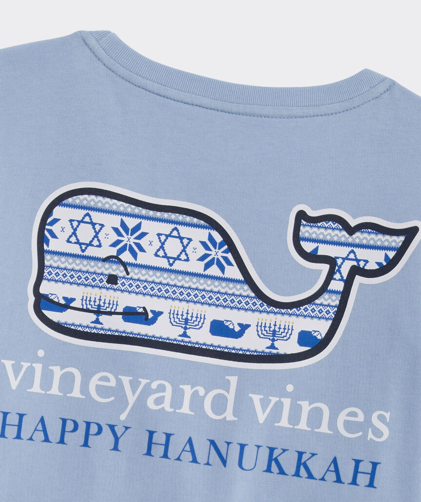 Women's Hanukkah Whale Long-Sleeve Pocket Tee