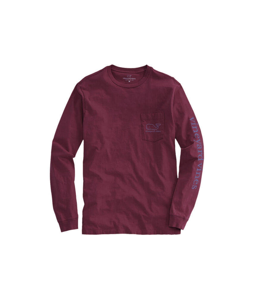 Outlet Long-Seeve Vintage Whale Graphic T-Shirt