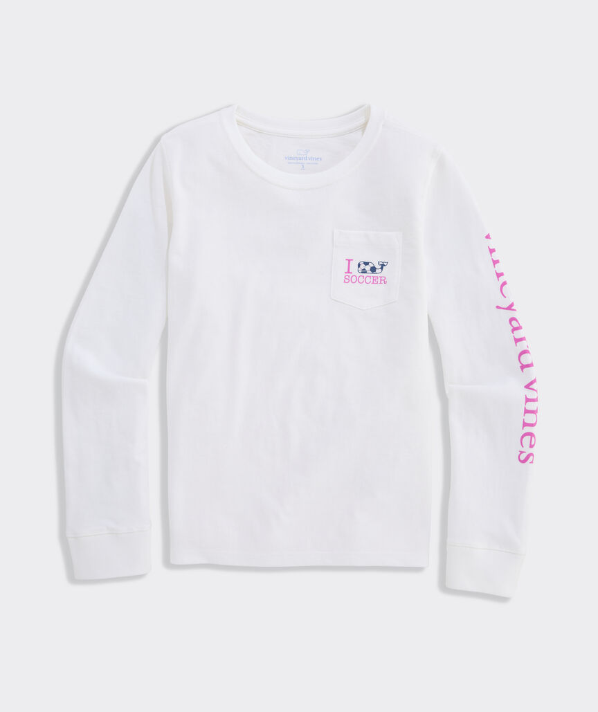 Girls' I Whale Soccer Long-Sleeve Pocket Tee