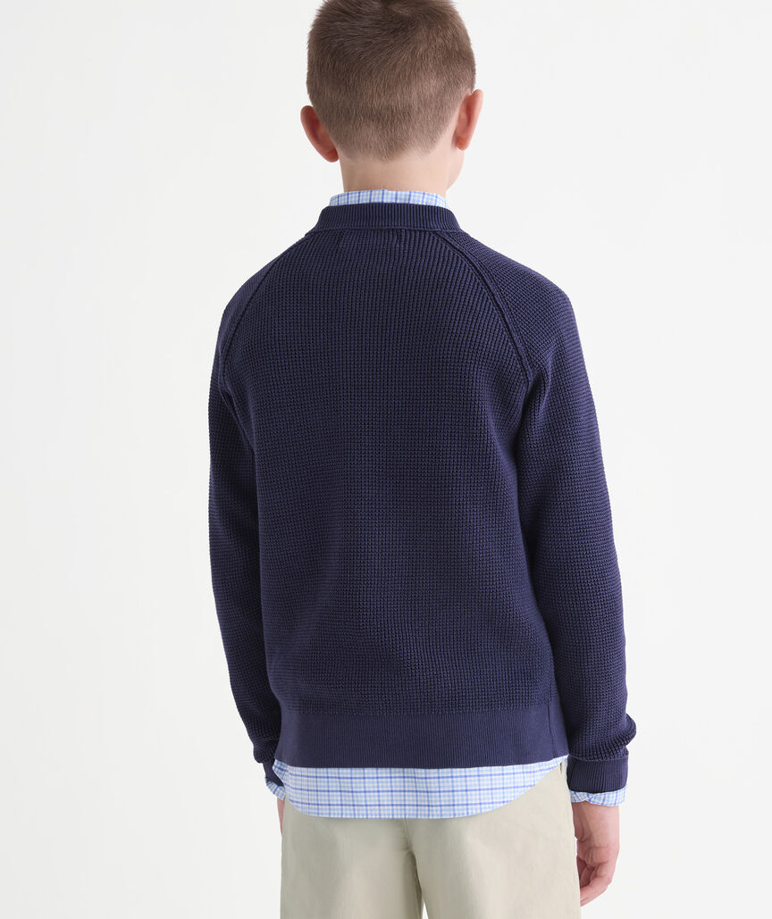 Boys' Garment-Dyed Beach Waffle Crewneck