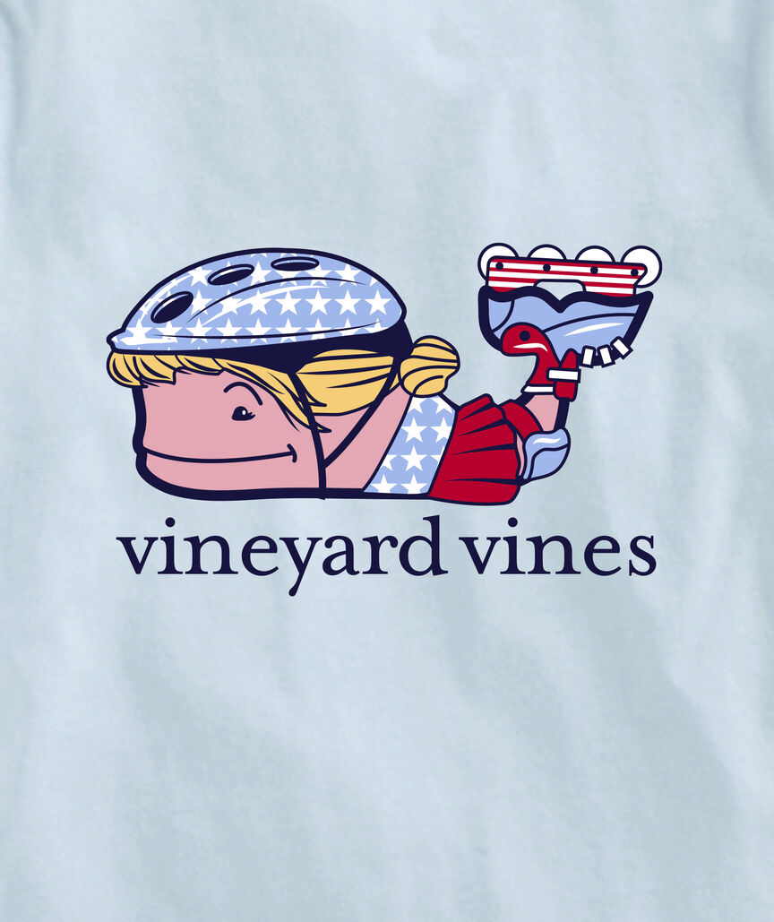 OUTLET Girls' USA Rollerblading Whale Short-Sleeve Pocket Tee