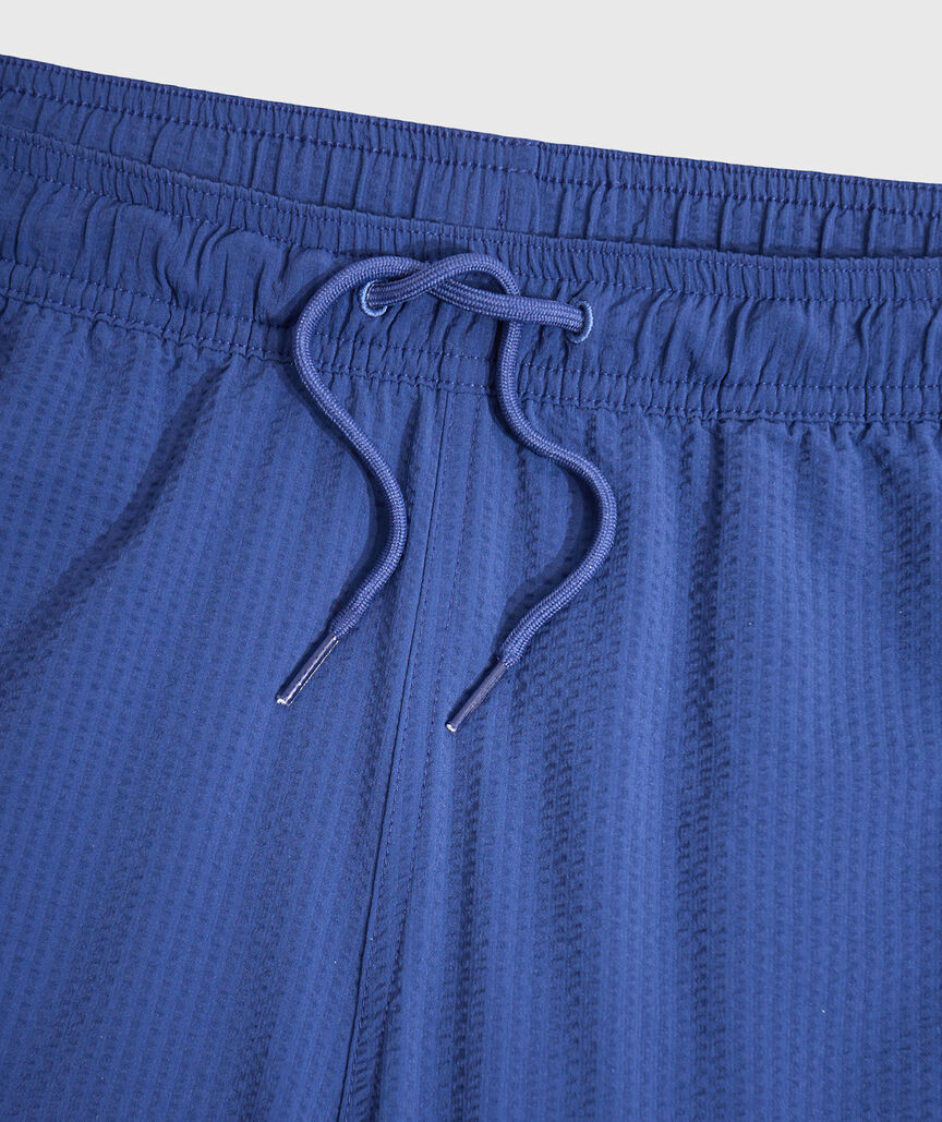 OUTLET 7 Inch Seersucker Chappy Swim Trunks