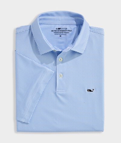 Vineyard Vines Performance Printed Sankaty Polo (Micro Whale Allover) (Size: M)