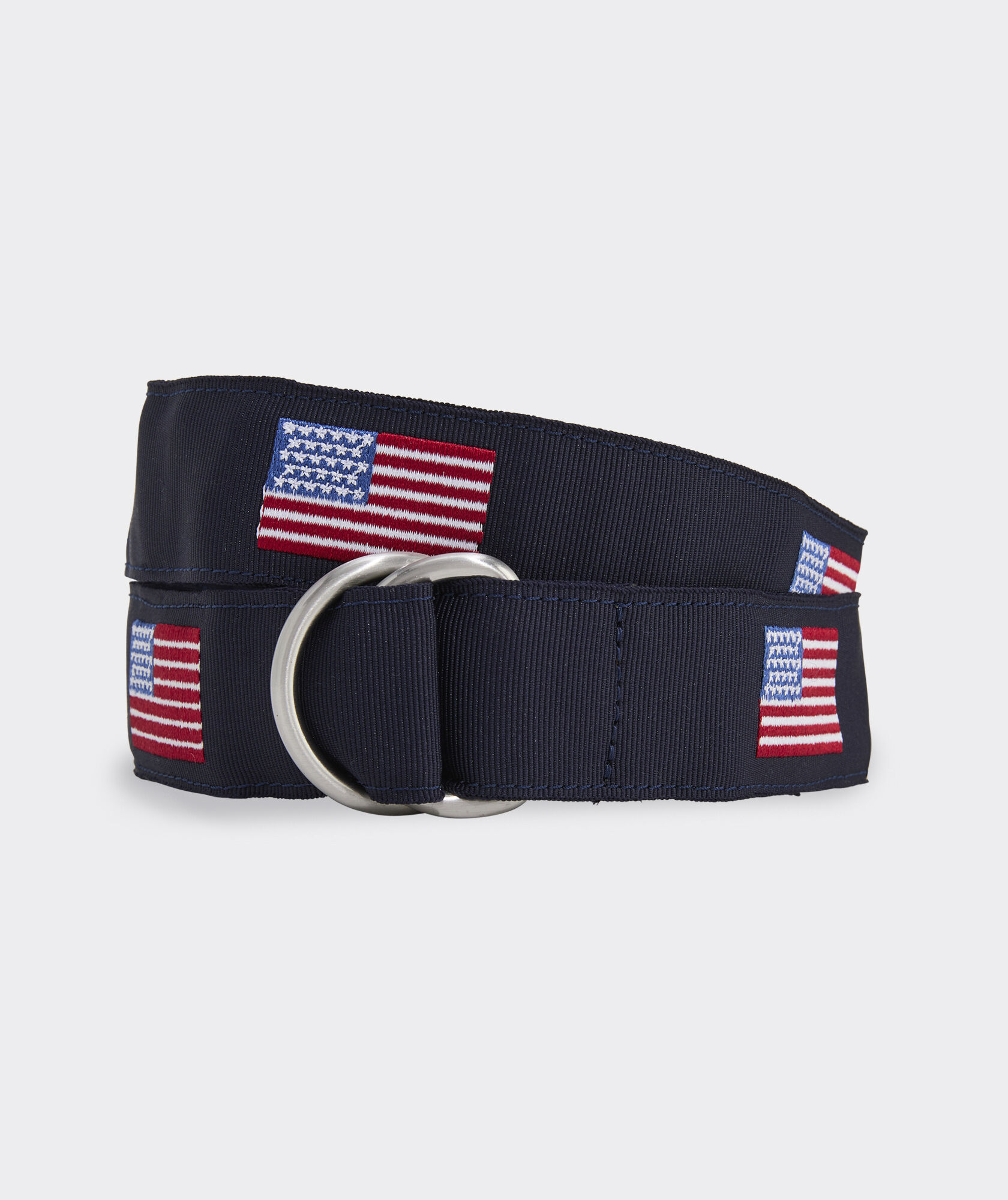 Vineyard Vines Red, White & Blue Webbed D Ring Belt Little Kids Vineyard Vines D-Ring Woven Ribbon Belt Navy  main image 4