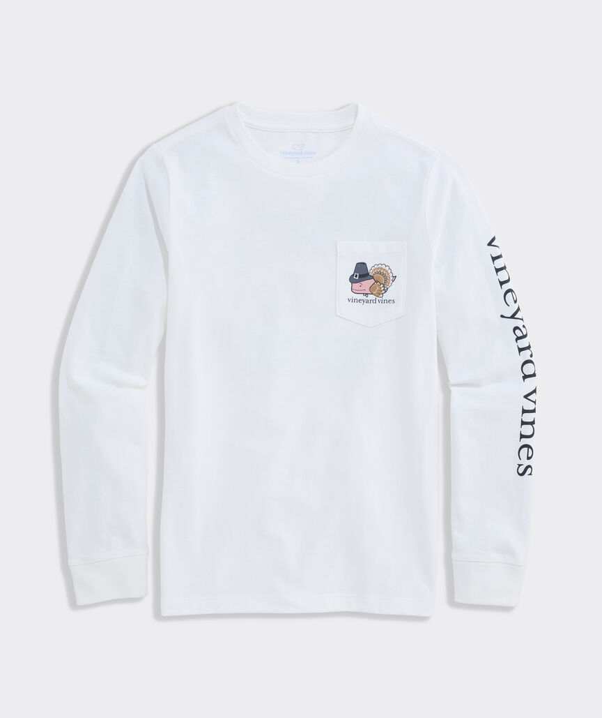 Boys' Turkey Whale Long-Sleeve Pocket Tee