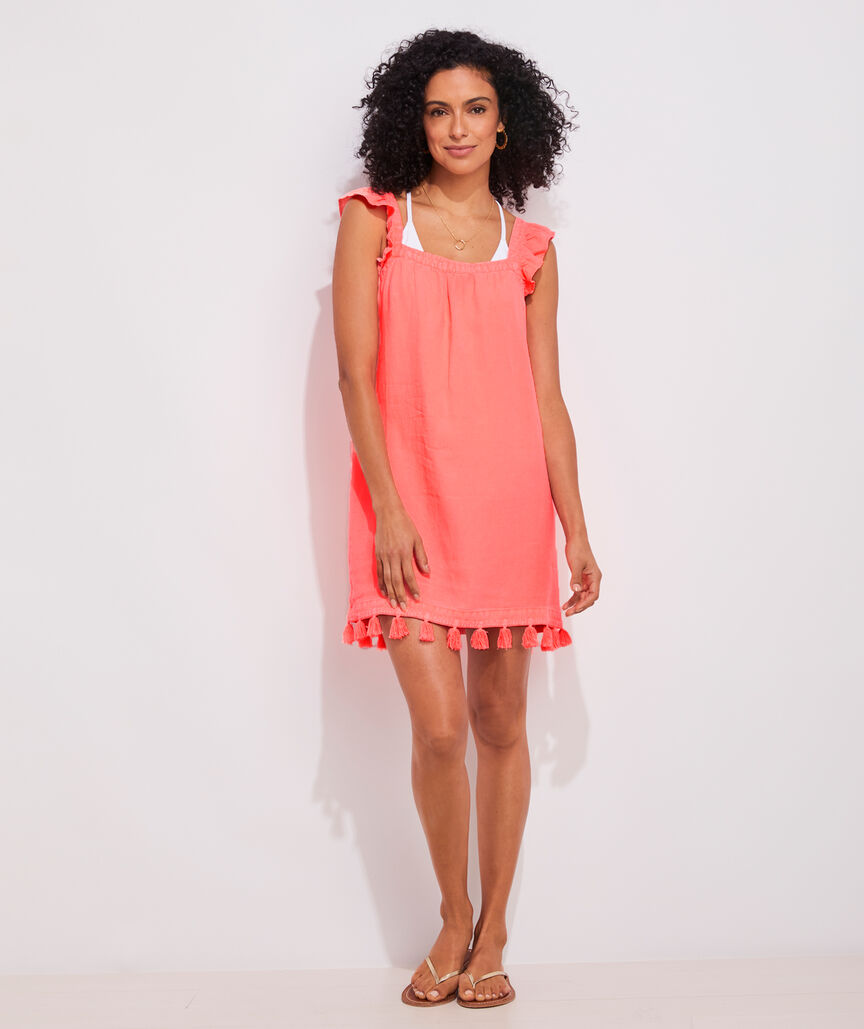 Ruffle Linen Coverup