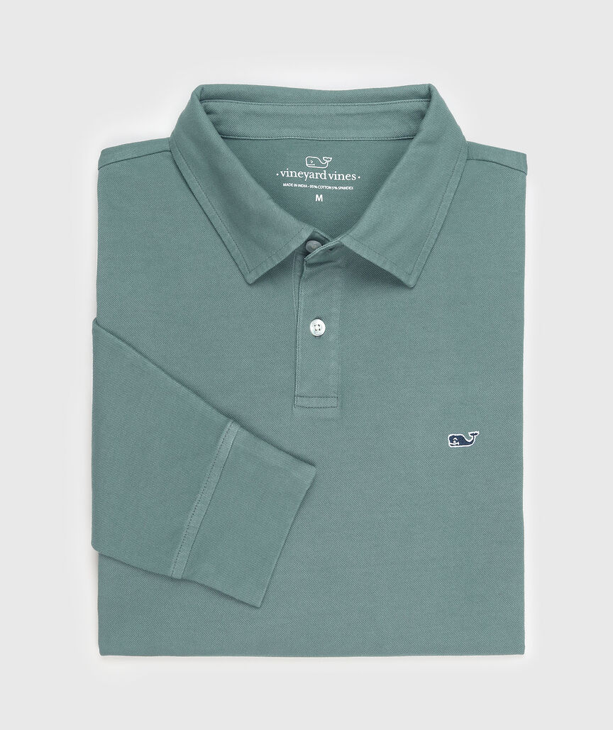 OUTLET Sunwashed Long-Sleeve Pique Polo