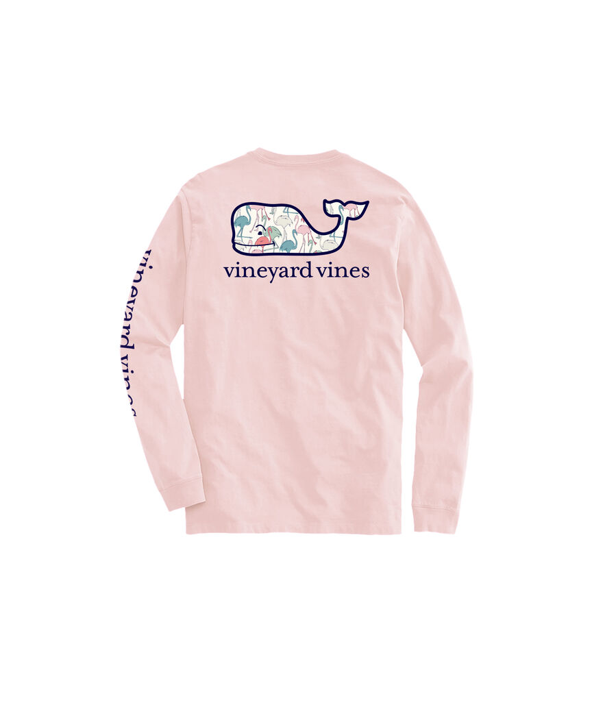 OUTLET Girls' Flamingo Mingle Whale Long-Sleeve Pocket Tee