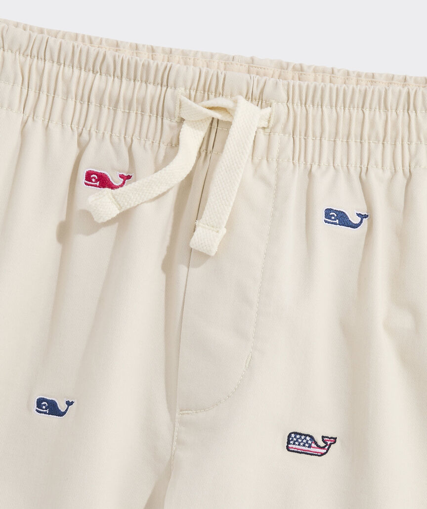 Boys' Whale Embroidered Pull-On Shorts