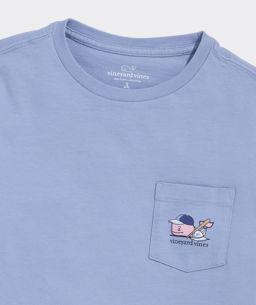 Boys' Baseball Player Whale Short-Sleeve Pocket Tee