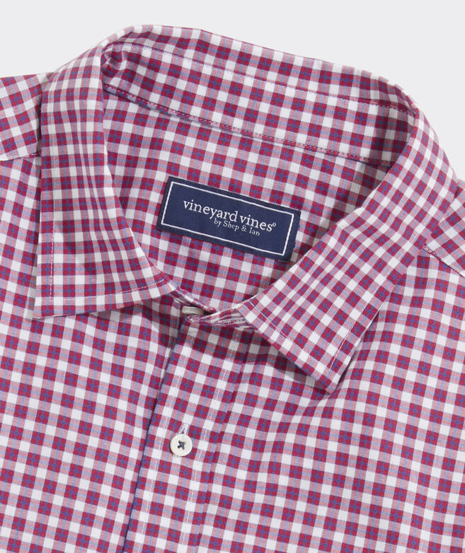 Cotton-Cashmere Spread Collar Check Shirt