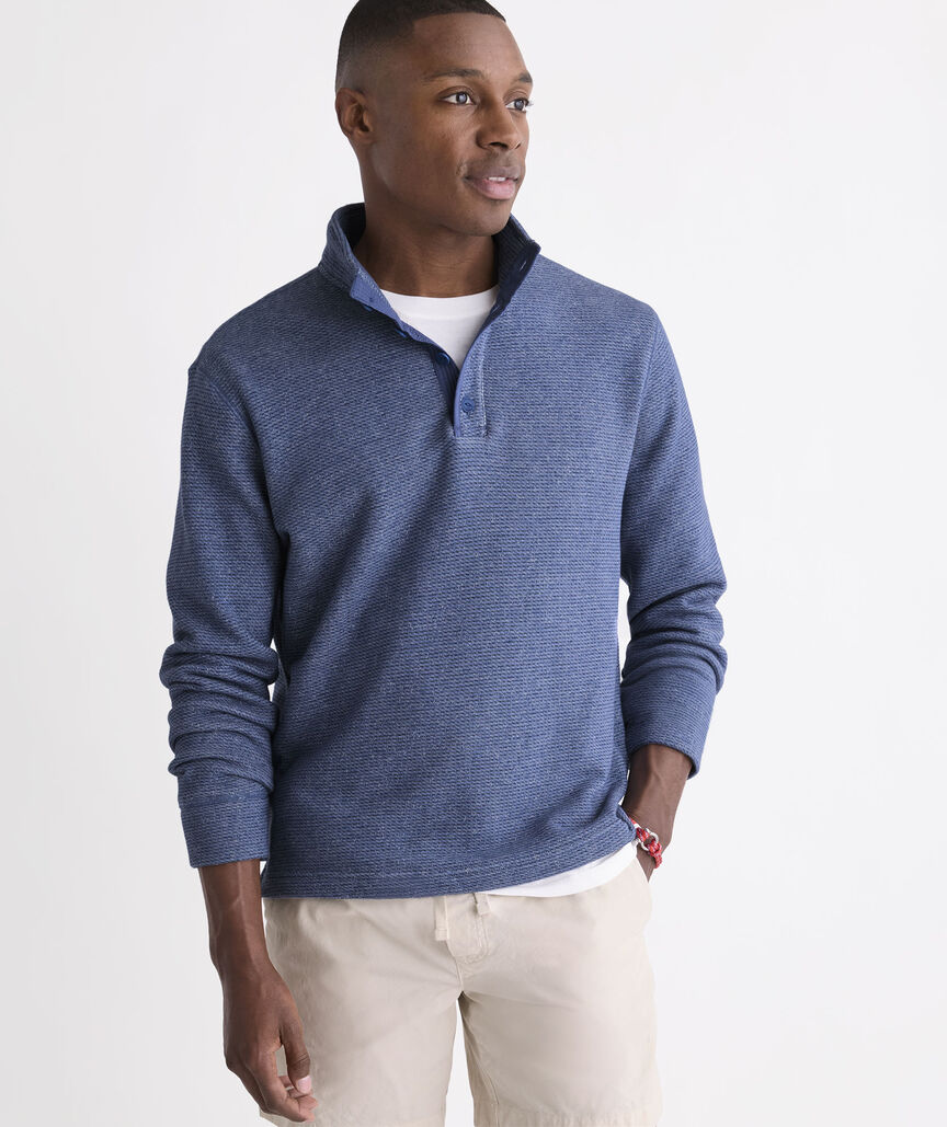 Tidal Terry Button Mockneck
