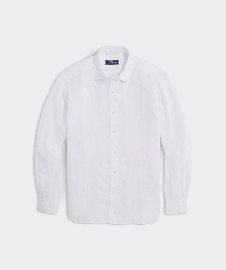 Linen Solid Spread Collar Shirt