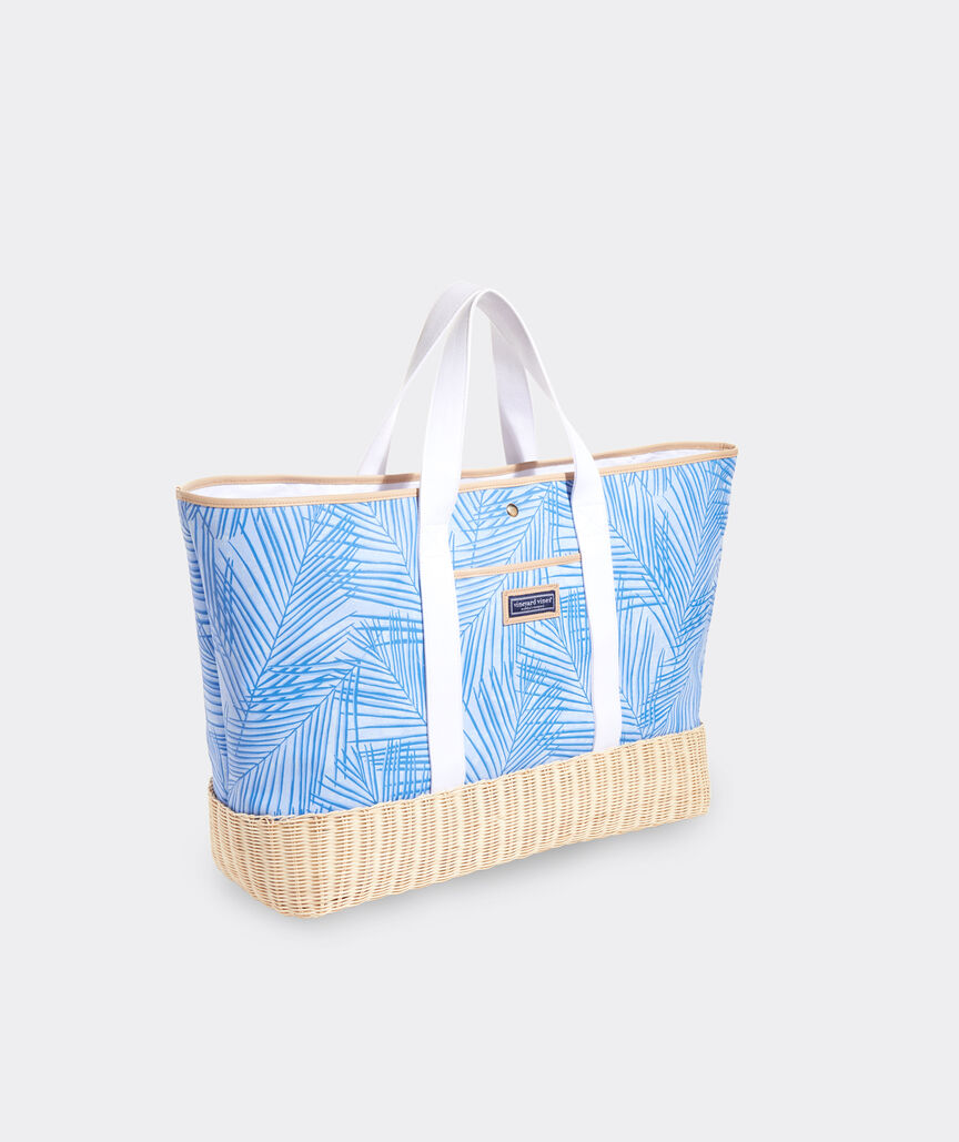 Tropical Palm Print Oversized Tote