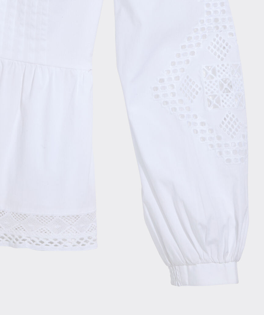 Nora Pintuck Eyelet Top