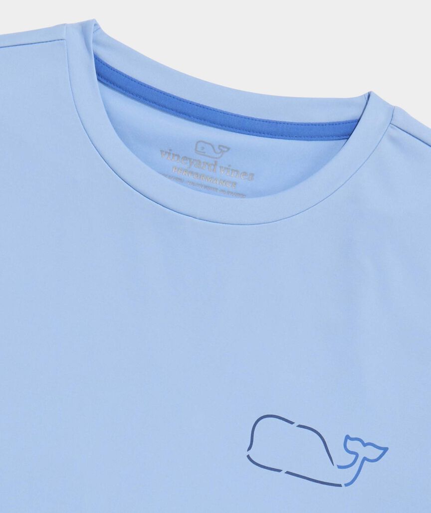 Performance On-The-Go Whale Outline Short-Sleeve Harbor Tee