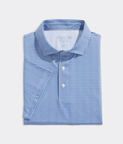 Vineyard Vines Palmero Polo Shirt (Micro Tees Blue) (Size: Medium)