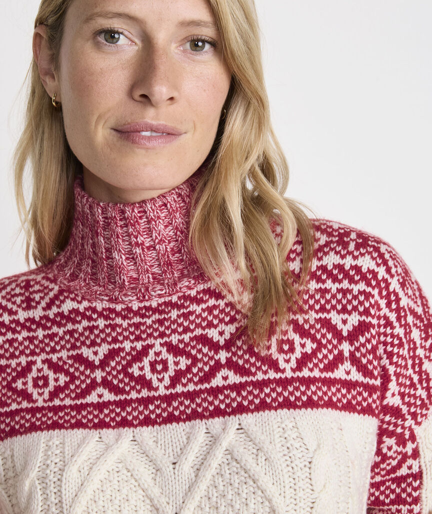 Fair Isle Fisherman Mockneck Sweater