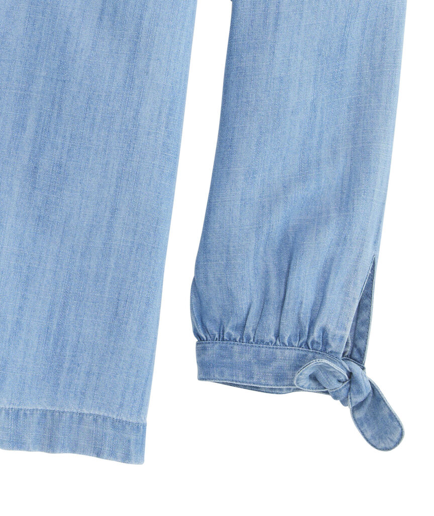 OUTLET Chambray Popover Top