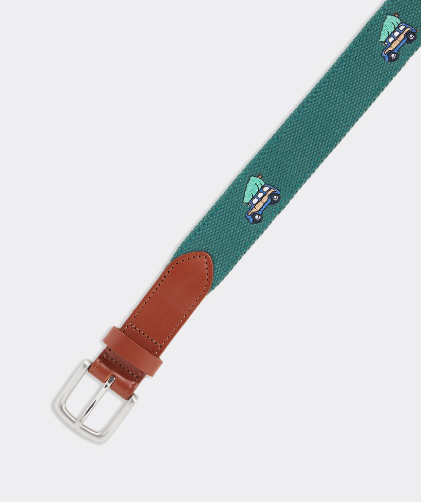Woody & Tree Embroidered Canvas Club Belt