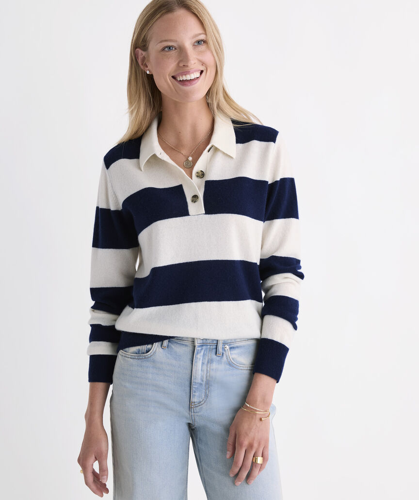 Cashmere Rugby Polo Sweater