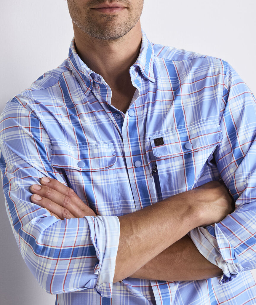 Sailfish Plaid Performance Harbor Shirt