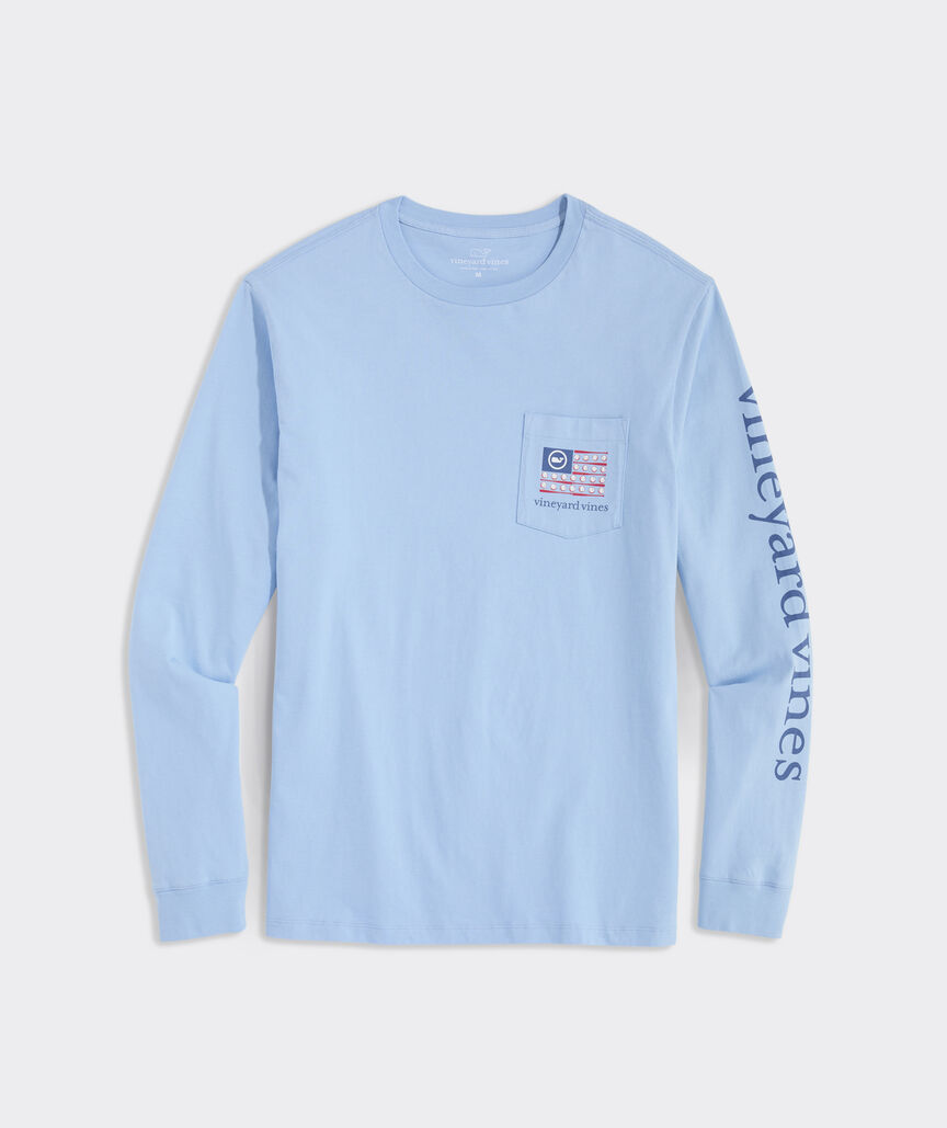 Baseball Flag Long-Sleeve Pocket Tee