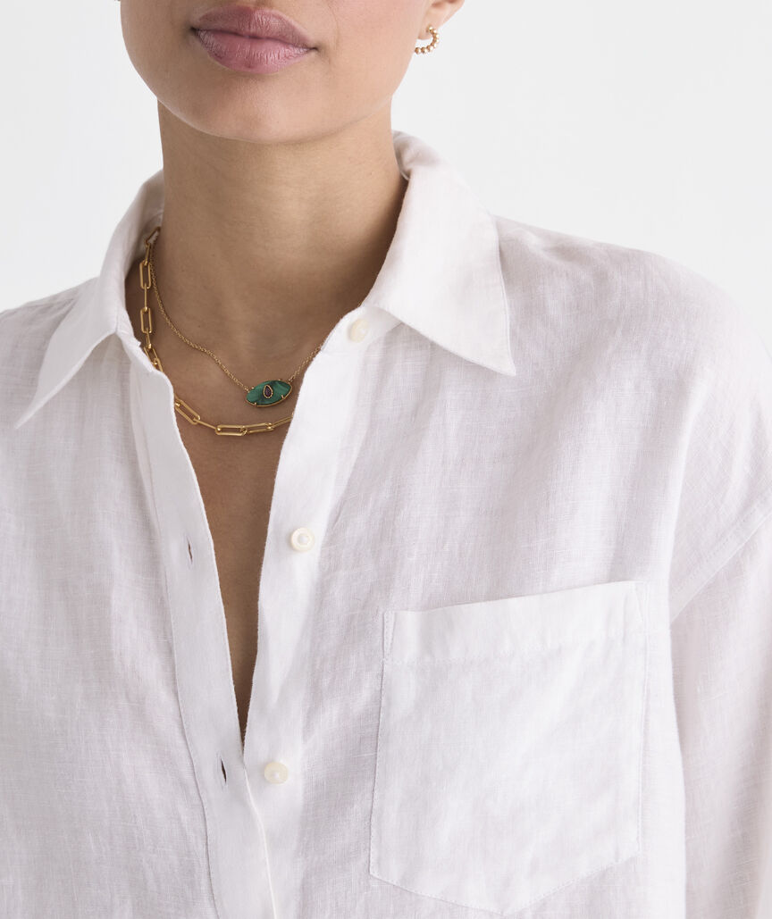 Birdie Linen Button-Down