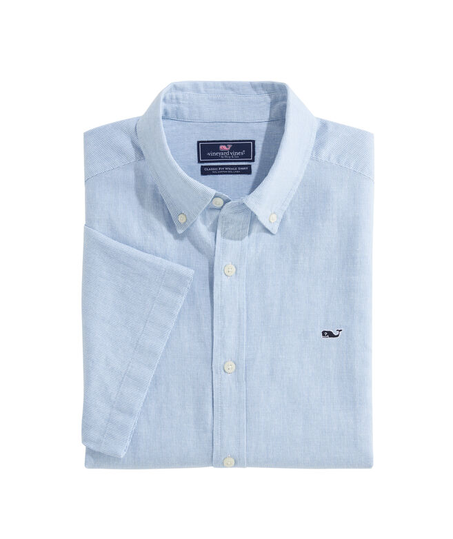 vineyard vines dress shirts Men's Stripe Linen Bendback Tisbury Shirt, Turquoise, Medium Machine washable Classic Fit Vineyard Vines Short