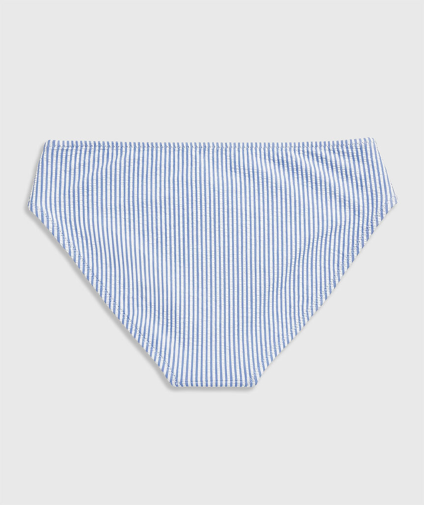 OUTLET Girls' Seersucker Ruffle Square Neck Bikini