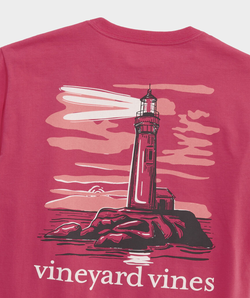 Lighthouse At Dusk Short-Sleeve Pocket Tee